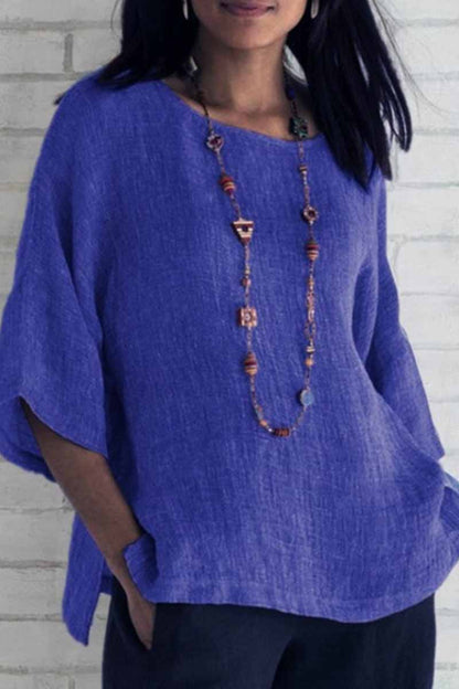 Casual Solid O Neck Shirts(5 Colors)