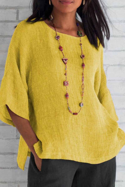 Casual Solid O Neck Shirts(5 Colors)