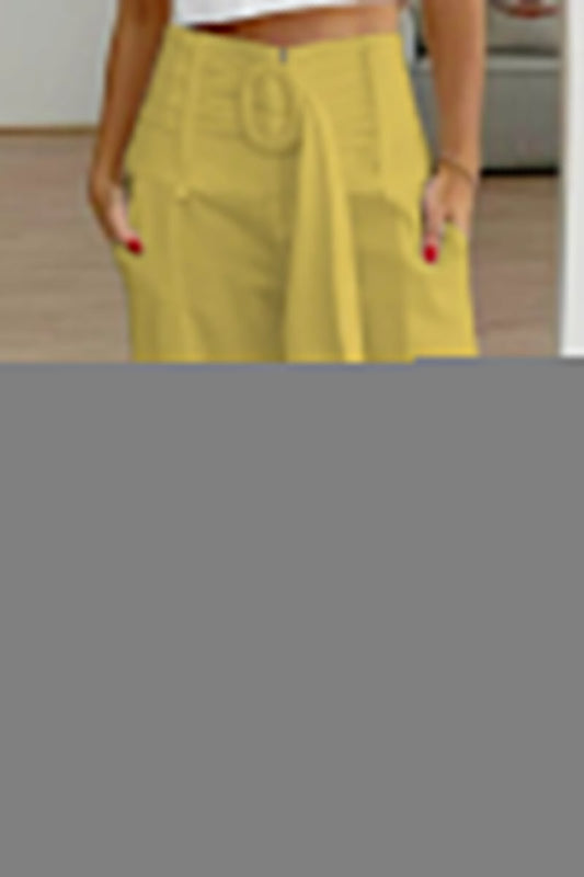 Casual Patchwork Pocket Printing Loose Mid Waist Harlan Else Bottoms