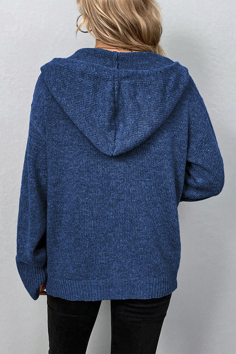 Casual Solid Buttons Hooded Collar Cardigans(8 Colors)