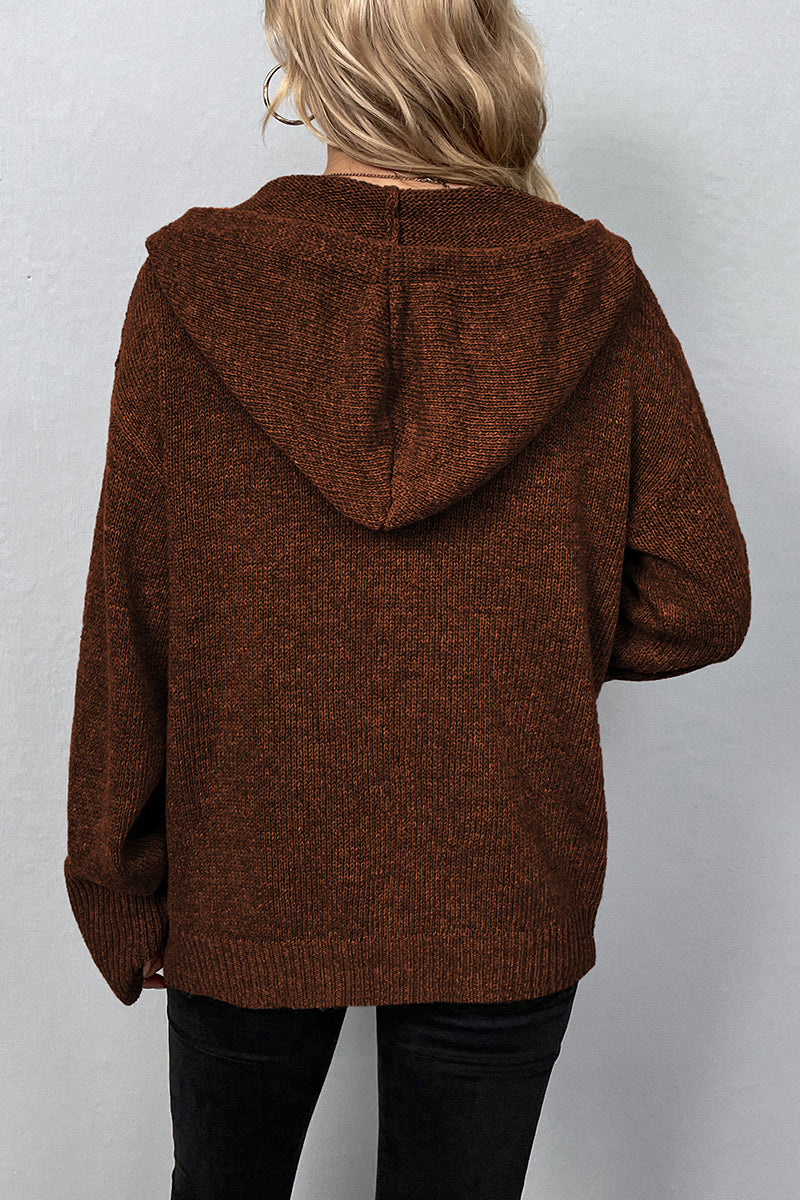 Casual Solid Buttons Hooded Collar Cardigans(8 Colors)