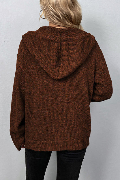 Casual Solid Buttons Hooded Collar Cardigans(8 Colors)