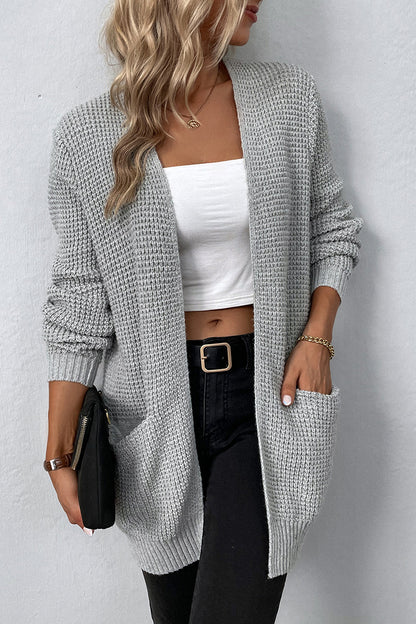 Elegant Solid Pocket V Neck Outerwear(4 Colors)