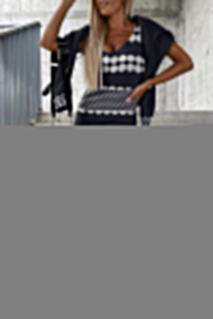 Casual Geometric Printing Long Sleeve Two Pieces(9 Colors)