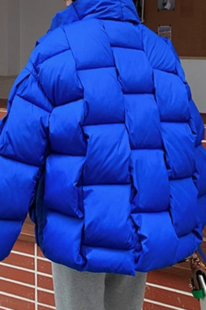 Casual Solid Patchwork Zipper Half A Turtleneck Outerwear(5 Colros)