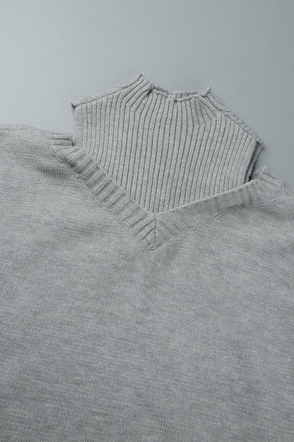 Casual Solid Hollowed Out Patchwork Turtleneck Sweaters(7 Colors)