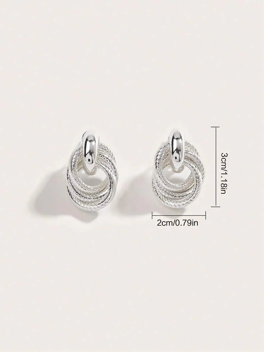 Geometric Gold Twist Clip On Earrings Two Layer Shine