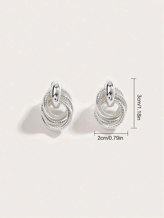 Geometric Gold Twist Clip On Earrings Two Layer Shine