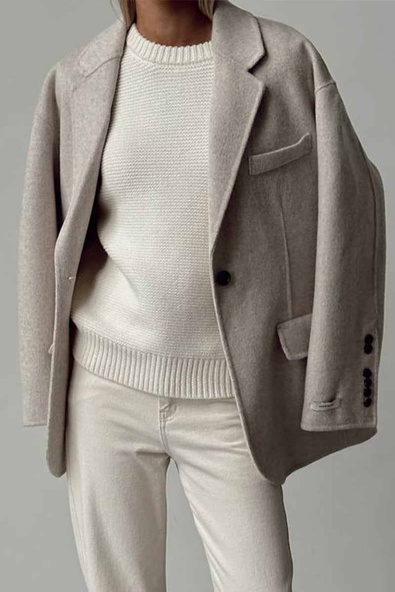 Casual Daily Solid Color Weave O Neck Sweaters