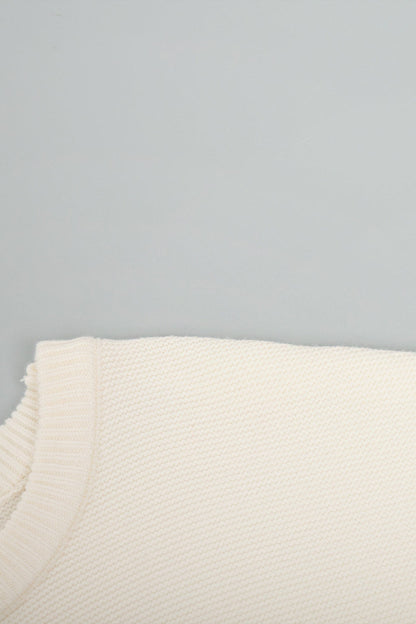 Casual Daily Solid Color Weave O Neck Sweaters