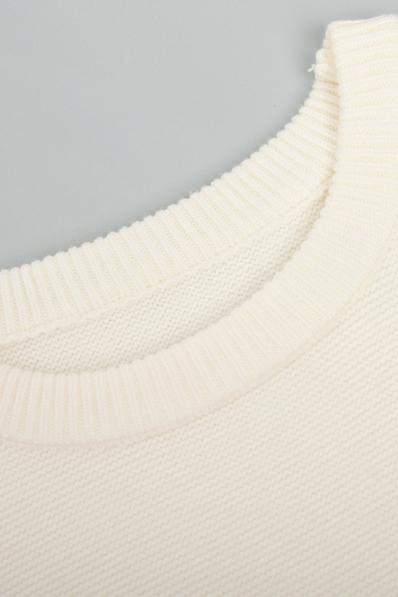 Casual Daily Solid Color Weave O Neck Sweaters