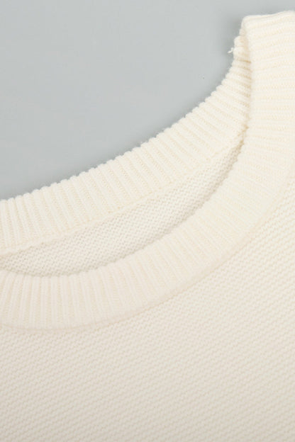 Casual Daily Solid Color Weave O Neck Sweaters
