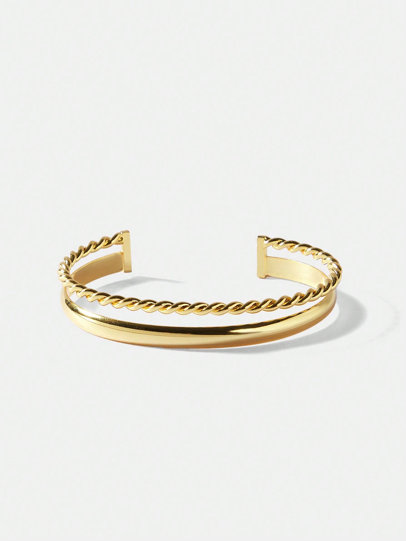 Gold Plated Geometric Asymmetric Line Bangle For Daily Wear