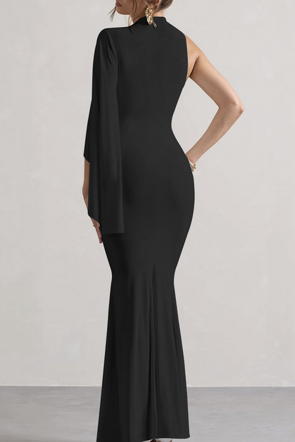 Sexy  Irregular Half A Turtleneck One Step Skirt Dresses