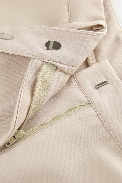 Casual Street Solid Color Pocket Buttons V Neck Short Sleeve Two Pieces