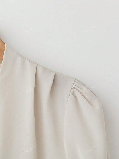 Plus Size V Neck Blouse Loose Casual Elegant Chic Daily Wear