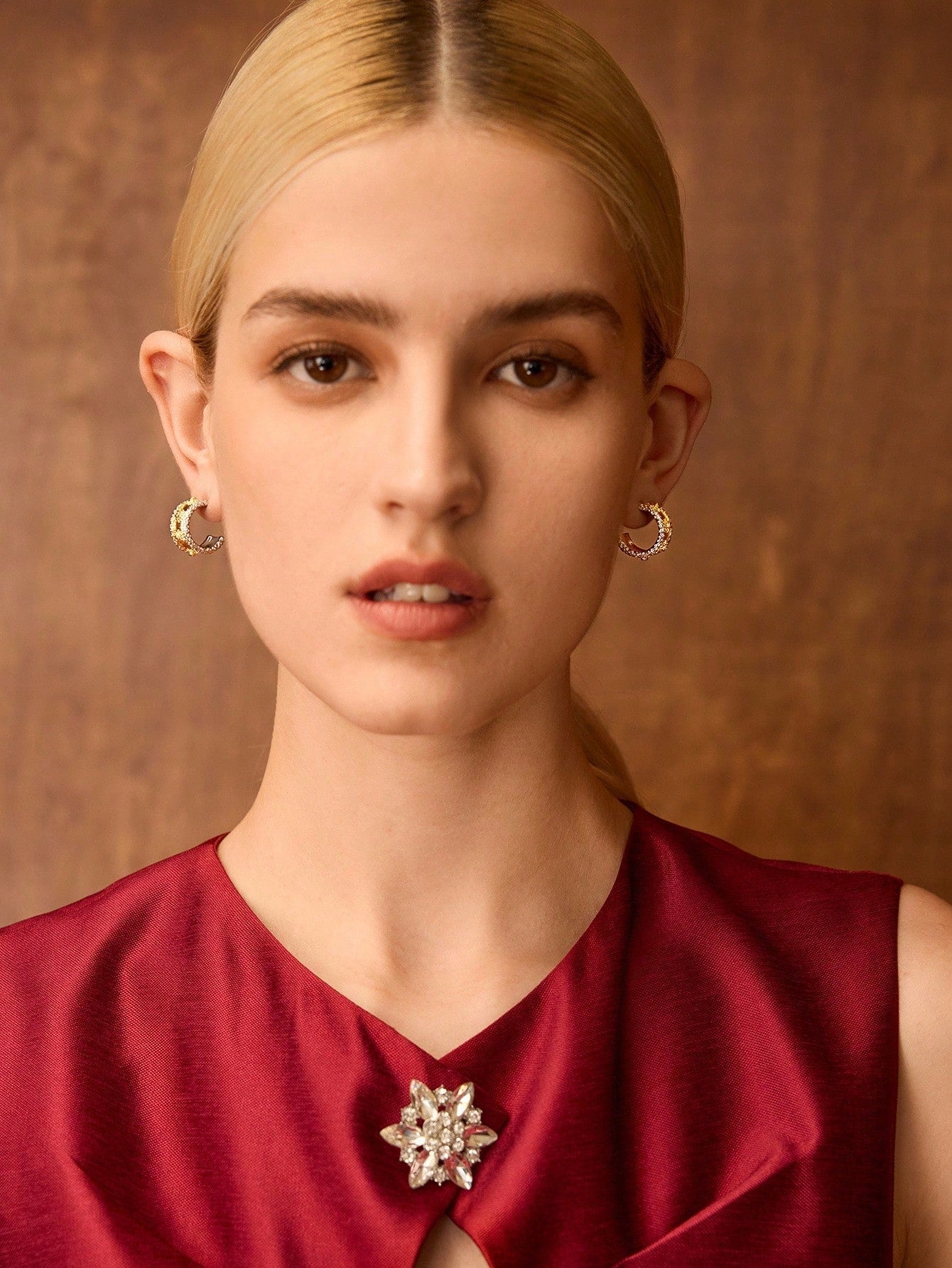Gold Plated Multicolor Rhinestone Earrings For Daily Wear
