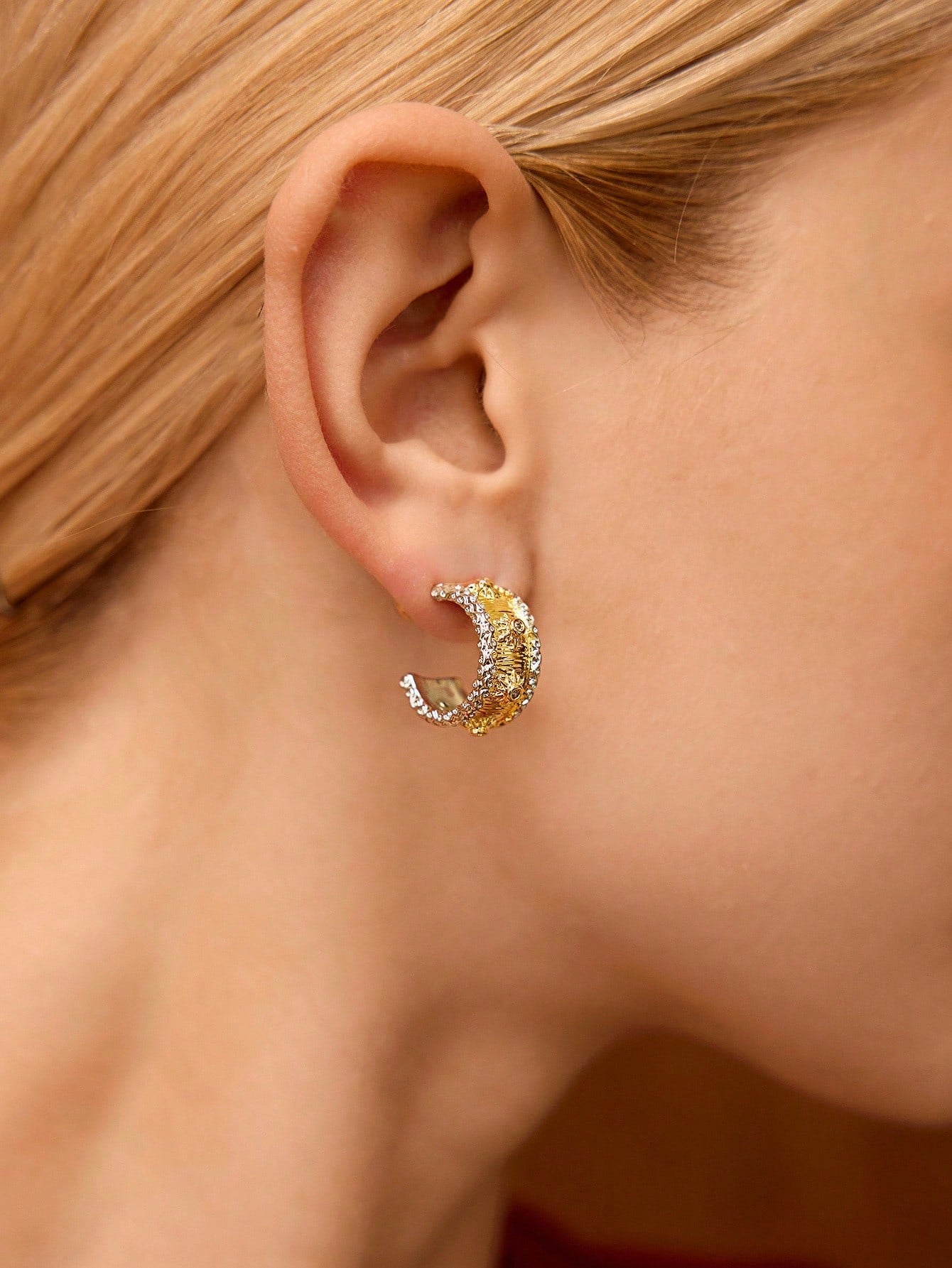 Gold Plated Multicolor Rhinestone Earrings For Daily Wear