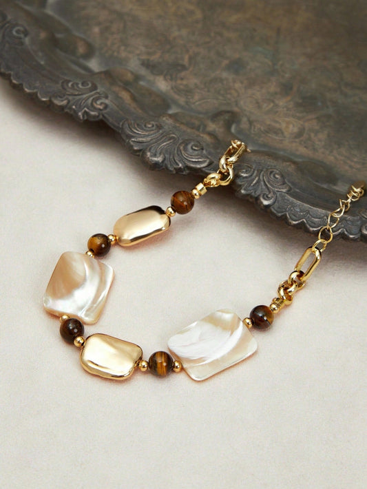 Seashell Pearl Bracelet 18K Gold Plated Everyday Chic Gift