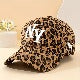 Leopard Print Baseball Cap Embroidered With Curved Brim