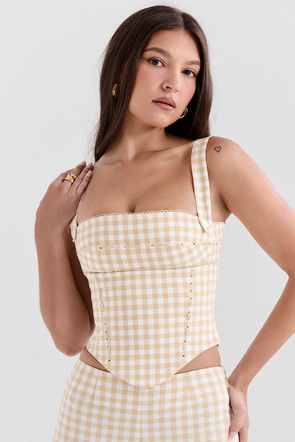 Lottie gingerbread gingham corset