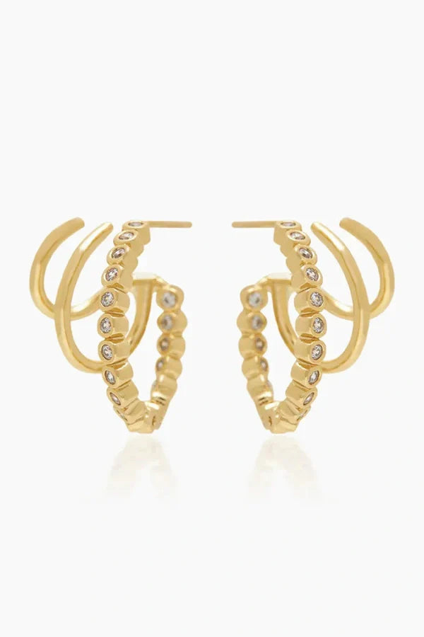 Sakura Gold Triple Hoops