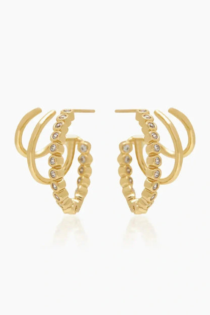 Sakura Gold Triple Hoops