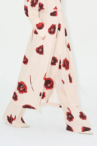 Sahara Print Kimono Dress - Coquelicot