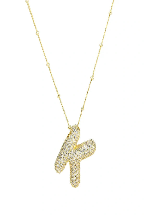 Savannah Diamond Bubble Letter Necklace