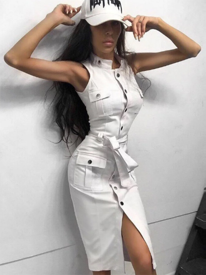 DressBetty - New Sexy Women Bandage Button Dress