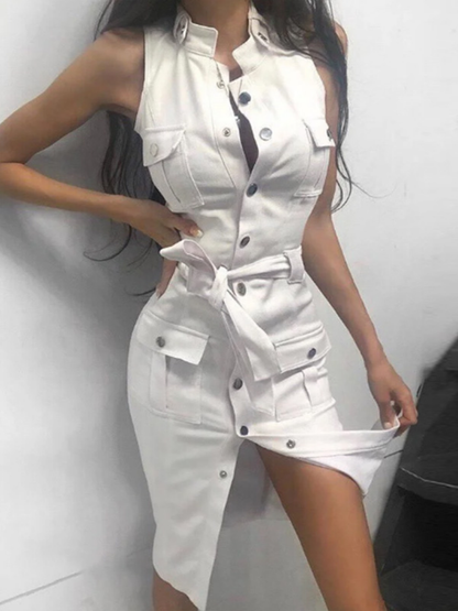 DressBetty - New Sexy Women Bandage Button Dress