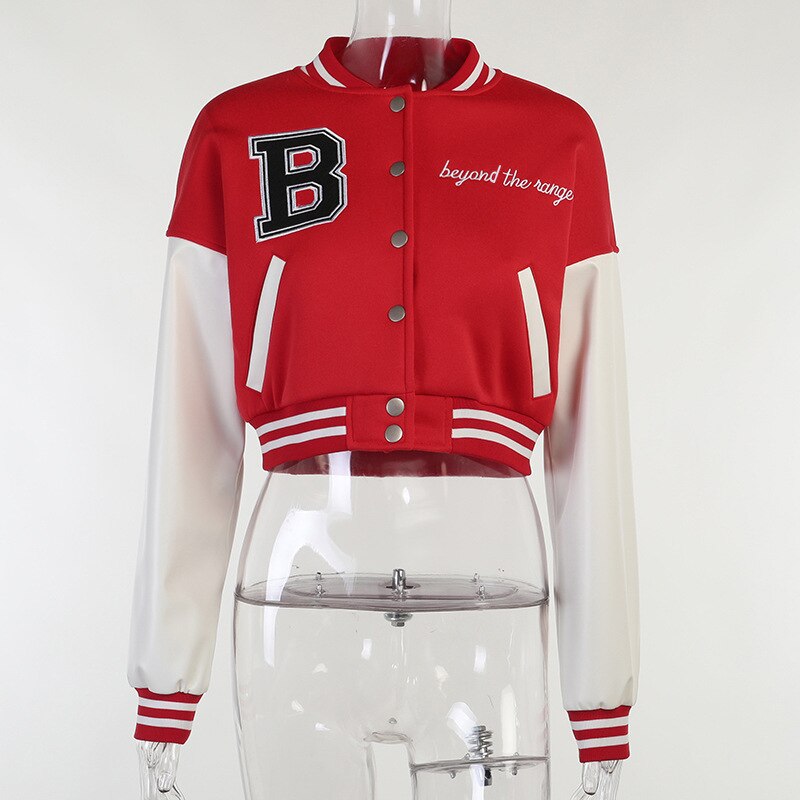 DressBetty - Stitching Letters Embroidery Baseball Uniform Jacket