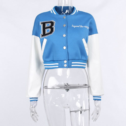DressBetty - Stitching Letters Embroidery Baseball Uniform Jacket
