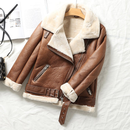 DressBetty - Thick Warm Faux Leather Jackets