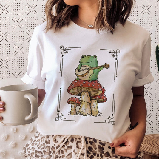 DressBetty - Ladies Mushroon Frog Tshirt Fashion Cartoon Animal Lady Print Tee