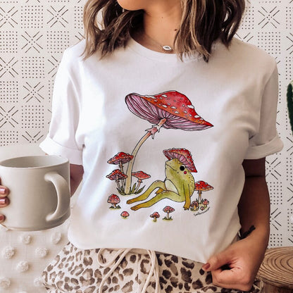 DressBetty - Ladies Mushroon Frog Tshirt Fashion Cartoon Animal Lady Print Tee
