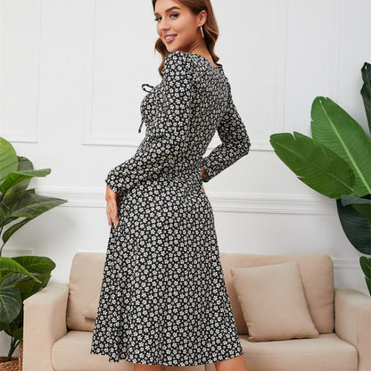 DressBetty - Chic Drawstring Floral Dress