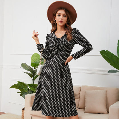DressBetty - Chic Drawstring Floral Dress