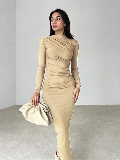 DressBetty - 2024 Streetwear Spring Office Lady Solid Tunics Bodycon Party Maxi Dress