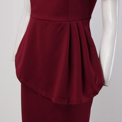 DressBetty - 2024 Elegant Party Prom Bow O Neck Short Sleeve Slim Midi Dress