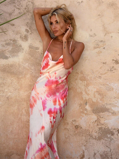 DressBetty - Green Boho Printed Maxi Dress