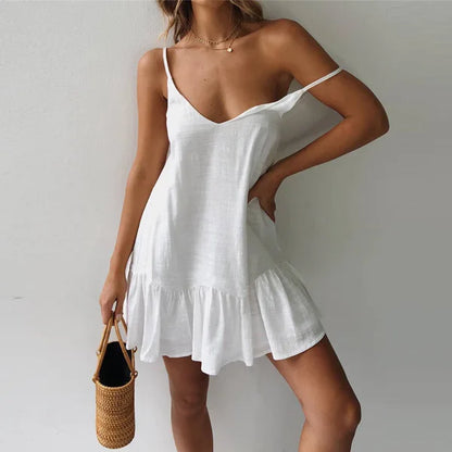 Strap Ruffle Sleeveless Green Midi Dress