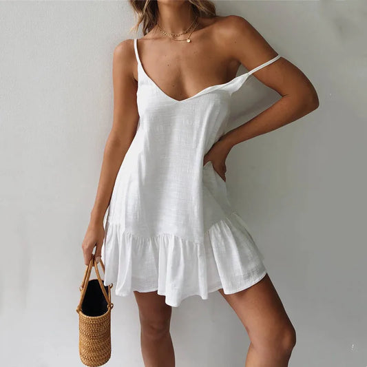 Strap Ruffle Sleeveless Green Midi Dress