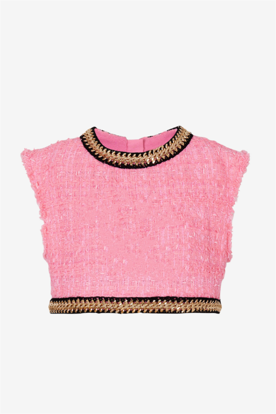 Betty Tweed Chain Crop Top