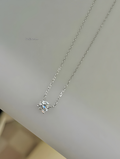 925 Silver Classic 4mm 5mm Booger Diamond Pendant Necklace