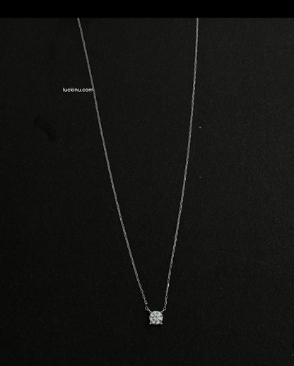 925 Silver Classic 4mm 5mm Booger Diamond Pendant Necklace