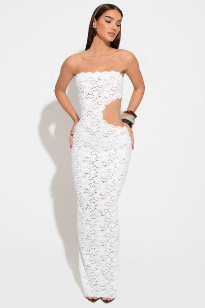 Cassia - Strapless Lace Maxi Dress