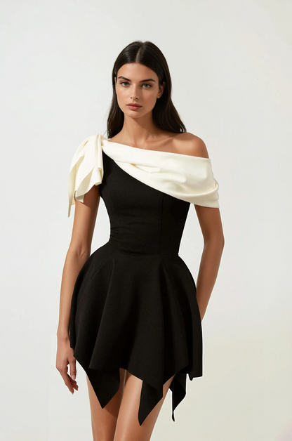 Gerardi Asymmetrical Flared Mini Dress