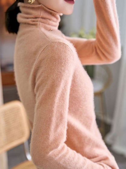 Hilary French Style Turtleneck Sweater-White