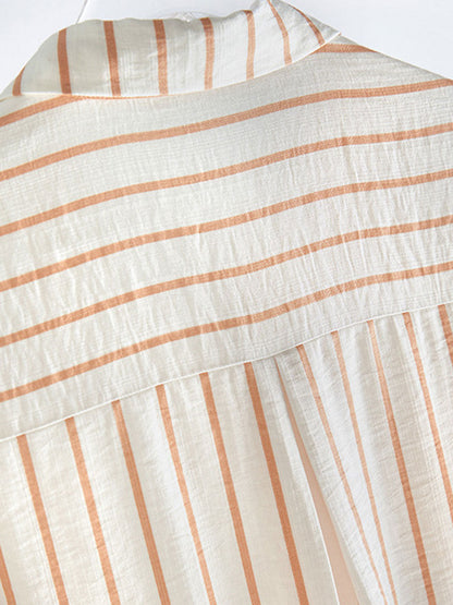 Camila Classic Striped Chiffon Shirt Top